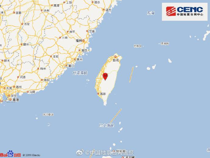台湾南投县发生4.2级地震震源深度26千米
