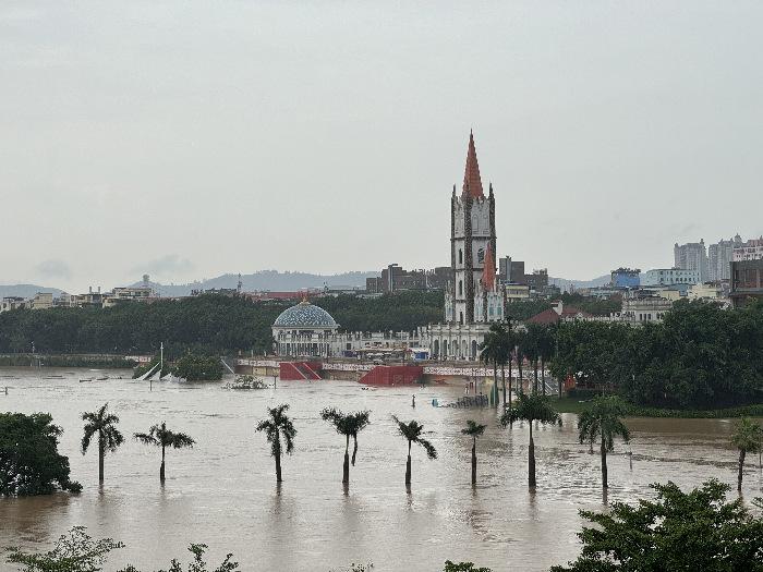 广西南宁城区河段水位上涨 将现2001年以来最高洪峰